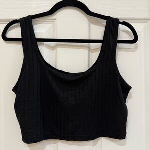 Black Stretchy Lightweight Cropped Tank NWOT